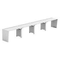 【軒先渡し】LASHデスク ベンチハーフレッグ 幅4800×奥行600×高さ720mm ホワイト天板/ホワイト脚 1台（直送品）