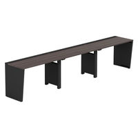 【軒先渡し】LASHデスク ベンチハーフレッグ 幅3600×奥行600×高さ720mm ダークアッシュ天板/ブラック脚 1台（直送品）