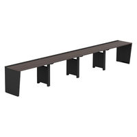 【軒先渡し】LASHデスク ベンチハーフレッグ 幅4800×奥行600×高さ720mm ダークアッシュ天板/ブラック脚 1台（直送品）