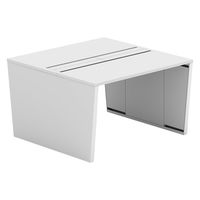 【軒先渡し】LASHデスク ベンチホールレッグ 幅1200×奥行1200×高さ720mm ホワイト天板/ホワイト脚 1台（直送品）