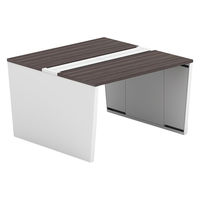 【軒先渡し】LASHデスク ベンチホールレッグ 幅1200×奥行1200×高さ720mm ダークアッシュ天板/ホワイト脚 1台（直送品）