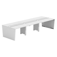 【軒先渡し】LASHデスク ベンチホール脚 幅3600×奥行1200×高さ720mm ホワイト天板/ホワイト脚 1台（直送品）