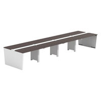 【軒先渡し】LASHデスク ベンチチールレッグ 幅4800×奥行1200×高さ720mm ダークアッシュ天板/ホワイト脚 1台（直送品）