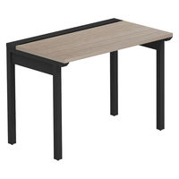 【軒先渡し】LASHデスク フォーレッグハーフ脚 幅1000×奥行600×高さ720mm オーク天板/ブラック脚 1台（直送品）