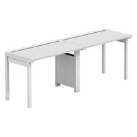 【軒先渡し】LASHデスク フォーレッグハーフ脚 幅2000×奥行600×高さ720mm ホワイト天板/ホワイト脚 1台（直送品）
