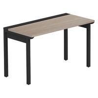 【軒先渡し】LASHデスク フォーレッグハーフ脚 幅1200×奥行600×高さ720mm オーク天板/ブラック脚 1台（直送品）