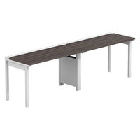 【軒先渡し】LASHデスク フォーレッグハーフ脚 幅2400×奥行600×高さ720mm ダークアッシュ天板/ホワイト脚 1台（直送品）