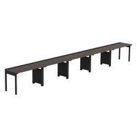 【軒先渡し】LASHデスク フォーレッグハーフ脚 幅6000×奥行600×高さ720mm ダークアッシュ天板/ブラック脚 1台（直送品）