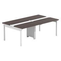 【軒先渡し】LASHデスク フォーレッグホール脚 幅2000×奥行1200×高さ720mm ダークアッシュ天板/ホワイト脚 1台（直送品）