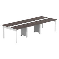 【軒先渡し】LASHデスク フォーレッグホール脚 幅3000×奥行1200×高さ720mm ダークアッシュ天板/ホワイト脚 1台（直送品）