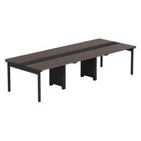 【軒先渡し】LASHデスク フォーレッグホール脚 幅3000×奥行1200×高さ720mm ダークアッシュ天板/ブラック脚 1台（直送品）