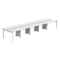 【軒先渡し】LASHデスク フォーレッグホール脚 幅5000×奥行1200×高さ720mm ホワイト天板/ホワイト脚 1台（直送品）