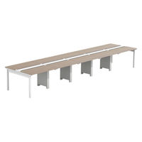 【軒先渡し】LASHデスク フォーレッグホール脚 幅5000×奥行1200×高さ720mm オーク天板/ホワイト脚 1台（直送品）