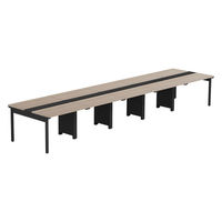 【軒先渡し】LASHデスク フォーレッグホール脚 幅5000×奥行1200×高さ720mm オーク天板/ブラック脚 1台（直送品）