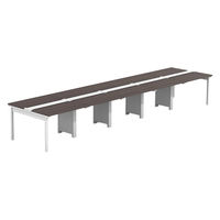 【軒先渡し】LASHデスク フォーレッグホール脚 幅5000×奥行1200×高さ720mm ダークアッシュ天板/ホワイト脚 1台（直送品）