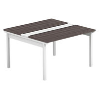 【軒先渡し】LASHデスク フォーレッグホール脚 幅1200×奥行1200×高さ720mm ダークアッシュ天板/ホワイト脚 1台（直送品）