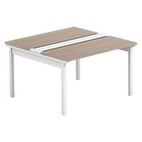 【軒先渡し】LASHデスク フォーレッグホール脚 幅1200×奥行1200×高さ720mm オーク天板/ホワイト脚 1台（直送品）