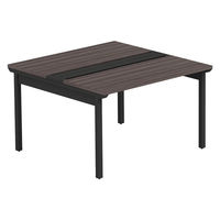 【軒先渡し】LASHデスク フォーレッグホール脚 幅1200×奥行1200×高さ720mm ダークアッシュ天板/ブラック脚 1台（直送品）