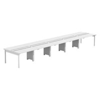 【軒先渡し】LASHデスク フォーレッグホール脚 幅6000×奥行1200×高さ720mm ホワイト天板/ホワイト脚 1台（直送品）