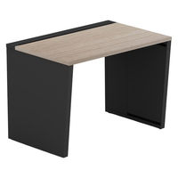 【軒先渡し】LASHデスク ベンチハーフ脚 幅1000×奥行700×高さ720mm オーク天板/ブラック脚 1台（直送品）