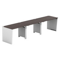 【軒先渡し】LASHデスク ベンチハーフ脚 幅3000×奥行700×高さ720mm ダークアッシュ天板/ホワイト脚 1台（直送品）