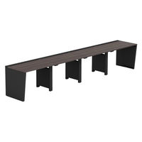 【軒先渡し】LASHデスク ベンチハーフ脚 幅4000×奥行700×高さ720mm ダークアッシュ天板/ブラック脚 1台（直送品）