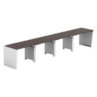 【軒先渡し】LASHデスク ベンチハーフ脚 幅4000×奥行700×高さ720mm ダークアッシュ天板/ホワイト脚 1台（直送品）