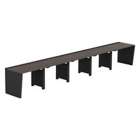 【軒先渡し】LASHデスク ベンチハーフ脚 幅5000×奥行700×高さ720mm ダークアッシュ天板/ブラック脚 1台（直送品）