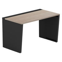 【軒先渡し】LASHデスク ベンチハーフ脚 幅1200×奥行700×高さ720mm オーク天板/ブラック脚 1台（直送品）