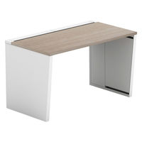 【軒先渡し】LASHデスク ベンチハーフ脚 幅1200×奥行700×高さ720mm オーク天板/ホワイト脚 1台（直送品）