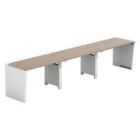 【軒先渡し】LASHデスク ベンチハーフ脚 幅3600×奥行700×高さ720mm オーク天板/ホワイト脚 1台（直送品）