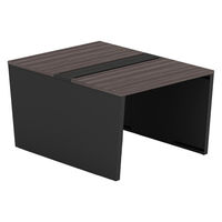 【軒先渡し】LASHデスク ベンチホール脚 幅1000×奥行1400×高さ720mm ダークアッシュ天板/ブラック脚 1台（直送品）