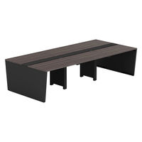 【軒先渡し】LASHデスク ベンチホール脚 幅3000×奥行1400×高さ720mm ダークアッシュ天板/ブラック脚 1台（直送品）