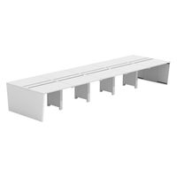 【軒先渡し】LASHデスク ベンチホール脚 幅5000×奥行1400×高さ720mm ホワイト天板/ホワイト脚 1台（直送品）