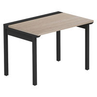 【軒先渡し】LASHデスク フォーレッグハーフ脚 幅1000×奥行700×高さ720mm オーク天板/ブラック脚 1台（直送品）