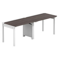 【軒先渡し】LASHデスク フォーレッグハーフ脚 幅2000×奥行700×高さ720mm ダークアッシュ天板/ホワイト脚 1台（直送品）