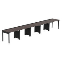 【軒先渡し】LASHデスク フォーレッグハーフ脚 幅5000×奥行700×高さ720mm ダークアッシュ天板/ブラック脚 1台（直送品）