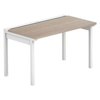 【軒先渡し】LASHデスク フォーレッグハーフ脚 幅1200×奥行700×高さ720mm オーク天板/ホワイト脚 1台（直送品）
