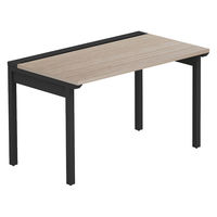 【軒先渡し】LASHデスク フォーレッグハーフ脚 幅1200×奥行700×高さ720mm オーク天板/ブラック脚 1台（直送品）