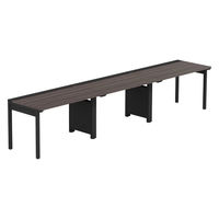 【軒先渡し】LASHデスク フォーレッグハーフ脚 幅3600×奥行700×高さ720mm ダークアッシュ天板/ブラック脚 1台（直送品）