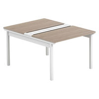 【軒先渡し】LASHデスク フォーレッグホール脚 幅1000×奥行1400×高さ720mm オーク天板/ホワイト脚 1台（直送品）