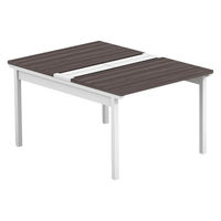 【軒先渡し】LASHデスク フォーレッグホール脚 幅1000×奥行1400×高さ720mm ダークアッシュ天板/ホワイト脚 1台（直送品）