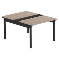 【軒先渡し】LASHデスク フォーレッグホール脚 幅1000×奥行1400×高さ720mm オーク天板/ブラック脚 1台（直送品）