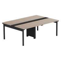 【軒先渡し】LASHデスク フォーレッグホール脚 幅2000×奥行1400×高さ720mm オーク天板/ブラック脚 1台（直送品）