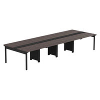 【軒先渡し】LASHデスク フォーレッグホール脚 幅4000×奥行1400×高さ720mm ダークアッシュ天板/ブラック脚 1台（直送品）