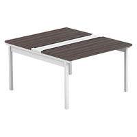 【軒先渡し】LASHデスク フォーレッグホール脚 幅1200×奥行1400×高さ720mm ダークアッシュ天板/ホワイト脚 1台（直送品）