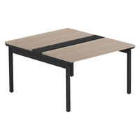 【軒先渡し】LASHデスク フォーレッグホール脚 幅1200×奥行1400×高さ720mm オーク天板/ブラック脚 1台（直送品）