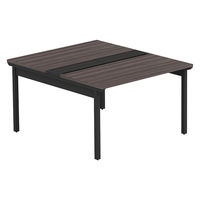 【軒先渡し】LASHデスク フォーレッグホール脚 幅1200×奥行1400×高さ720mm ダークアッシュ天板/ブラック脚 1台（直送品）