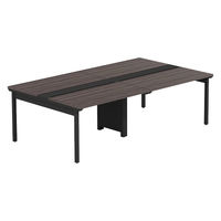 【軒先渡し】LASHデスク フォーレッグホール脚 幅2400×奥行1400×高さ720mm ダークアッシュ天板/ブラック脚 1台（直送品）