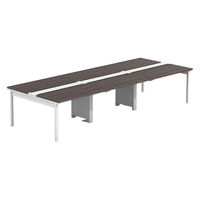 【軒先渡し】LASHデスク フォーレッグホール脚 幅3600×奥行1400×高さ720mm ダークアッシュ天板/ホワイト脚 1台（直送品）